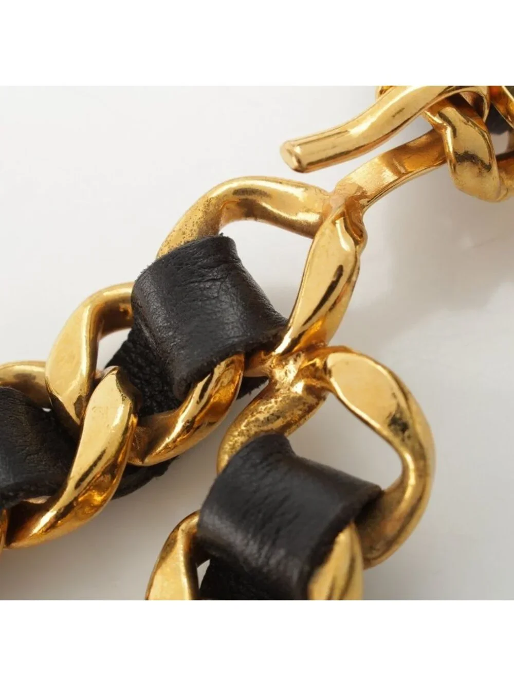 Chanel Vintage Jumbo CC Logo Chain Belt Black